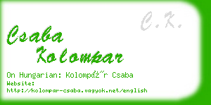 csaba kolompar business card